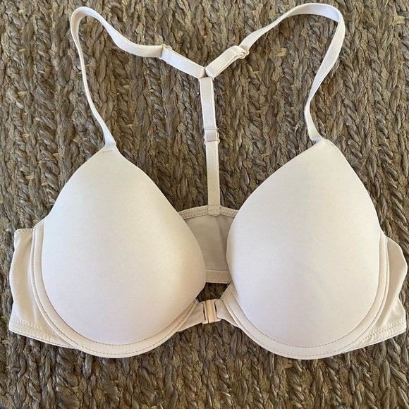 Victoria’s Secret Pink padded front closer bra Y shape straps on back size 34B - Picture 2 of 4